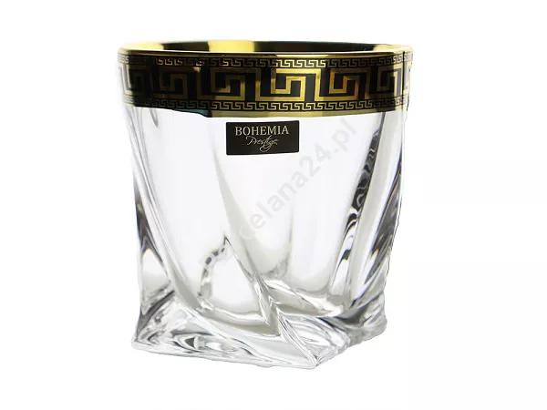 Kpl. szklanek do whisky 340 ml (6 szt.) Bohemia - QUADRO VERSO GOLD 4SB.QUV.949681