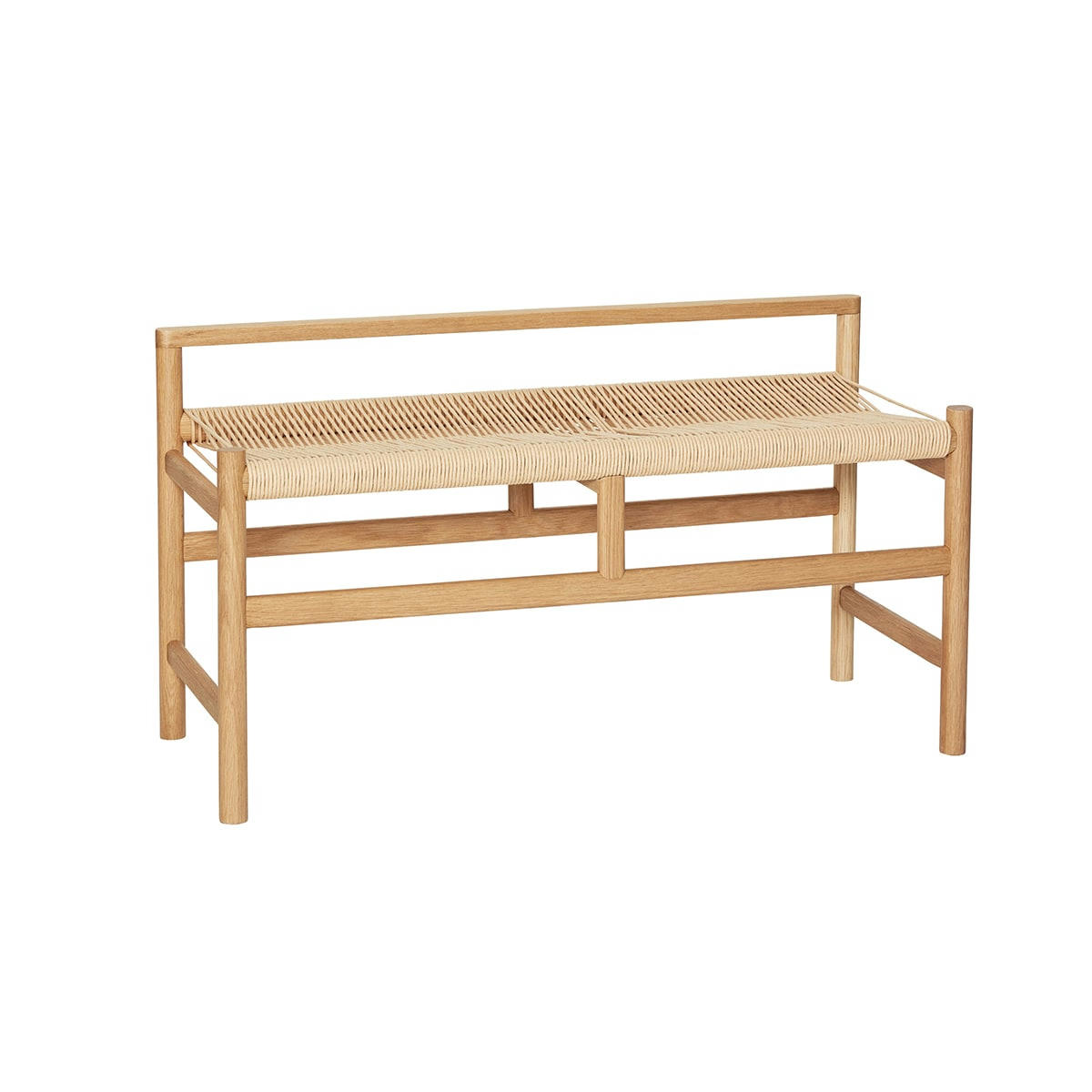 HERITAGE - Banc en bois de chêne et corde en papier naturel