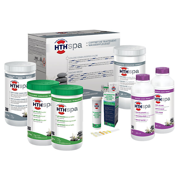 Kit complet de traitement au brome hth Spa - 5,4 kg   2 l