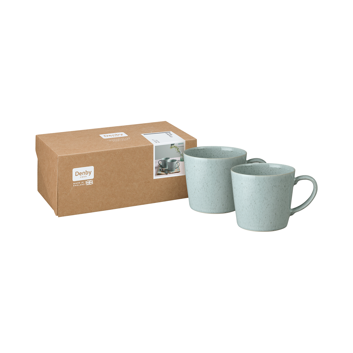 Teal Speckle Mugs - Set Of 2