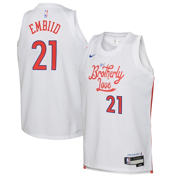 Joel Embiid Philadelphia 76ers Nike Youth 2022/23 Swingman Jersey - City Edition - White
