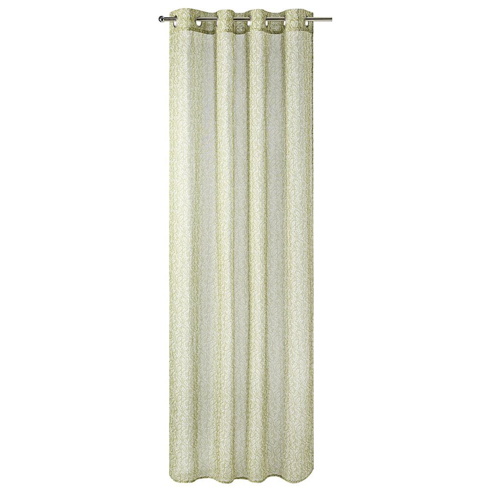 Voilage imprimé motif feuillage avec anneaux 140x240cm (2 modèles)