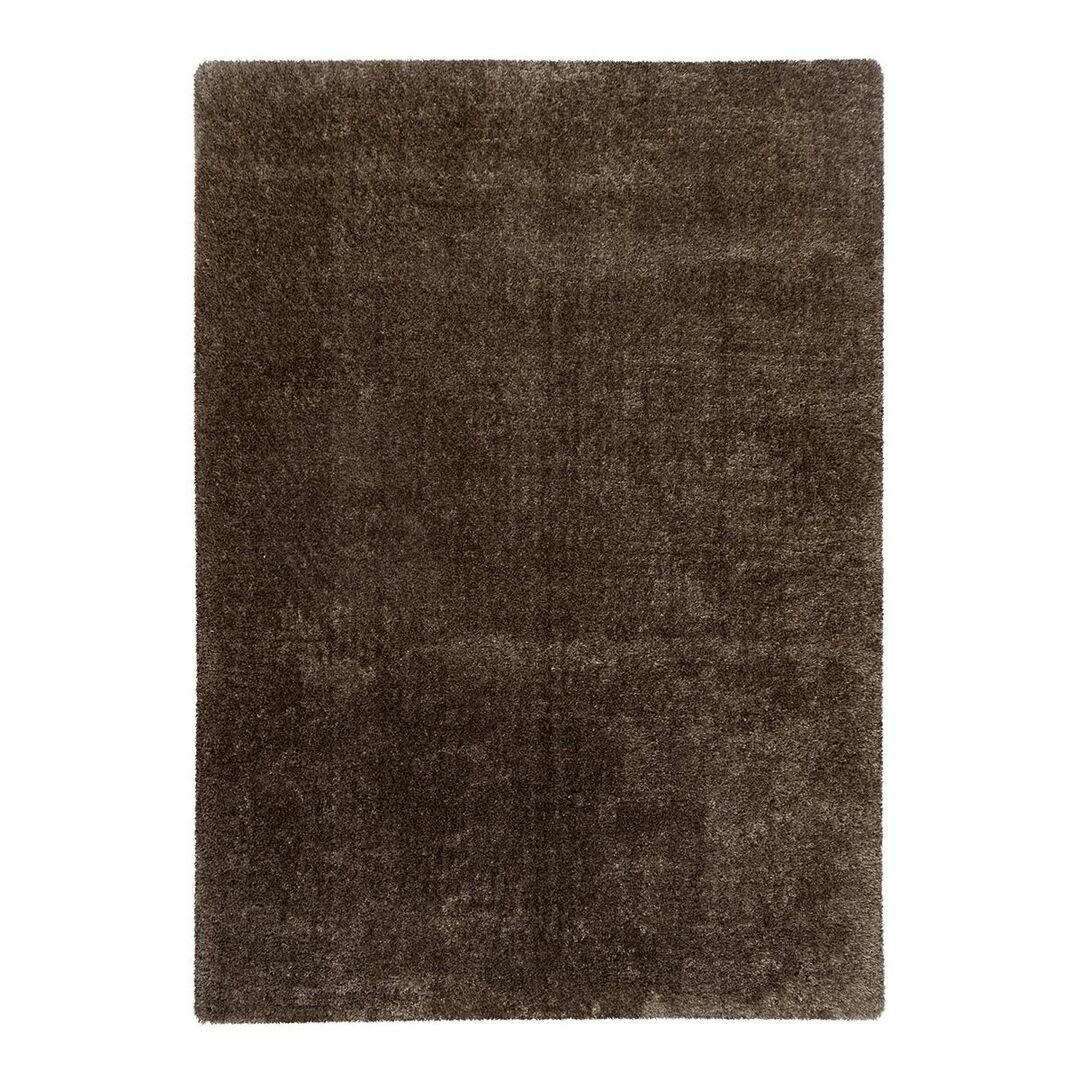 KARLA - Tapis uni design en polyester taupe 80x150