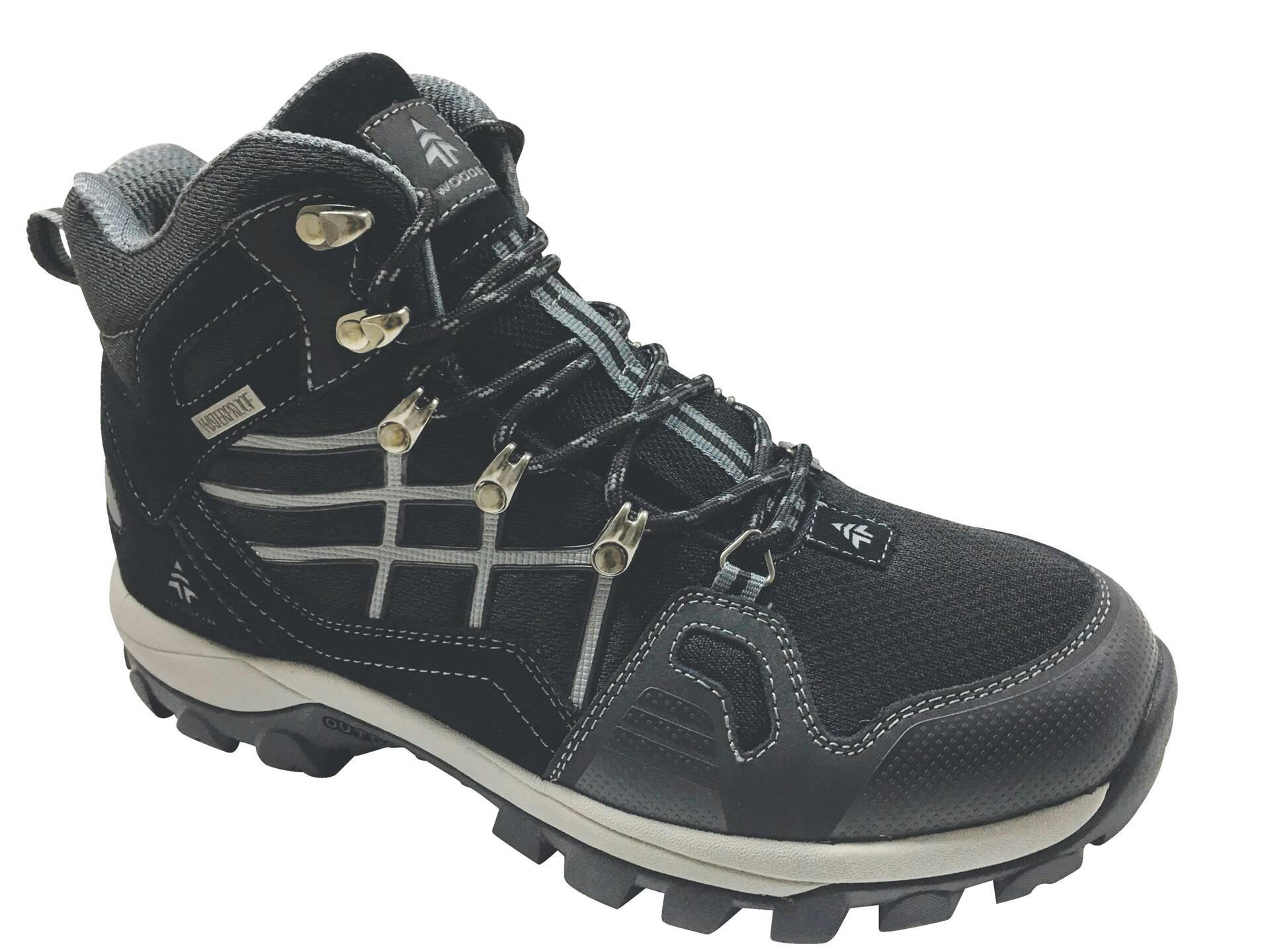 Woods™ Men's Mid-Cut Lightweight Waterproof Hiking Boots, Black/Grey