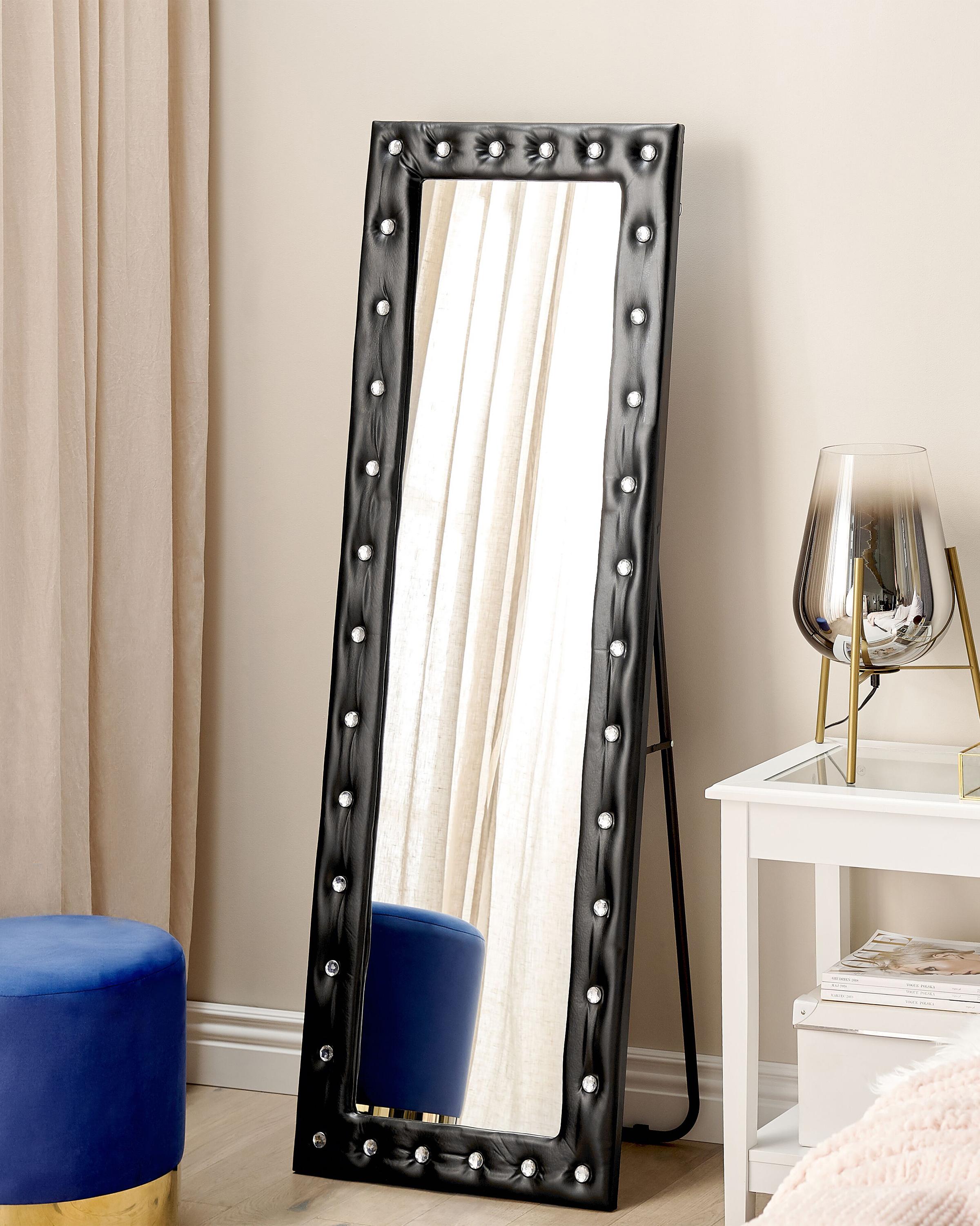 Standing Mirror ANSOUIS 150 cm Faux Leather Black