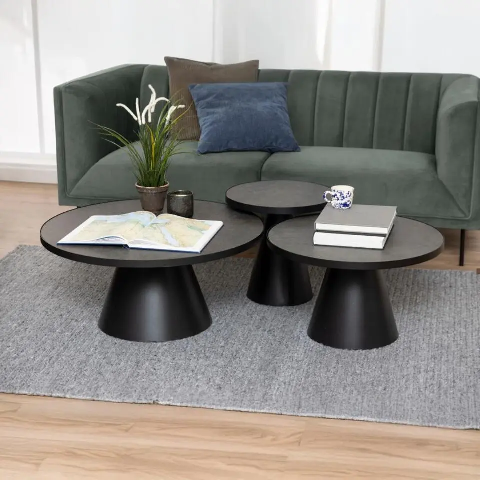 Salontafel - Zwart Keramiek - &Oslash;85,7x40cm - Sjors