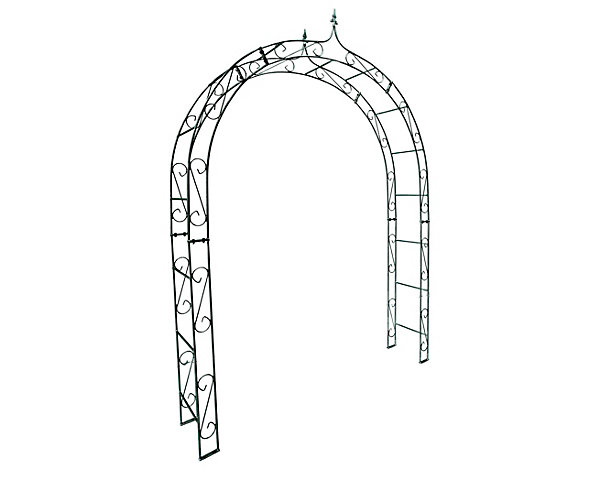 Arche de jardin ALEX sommet pointu - 180 cm revêtement en poudre noir