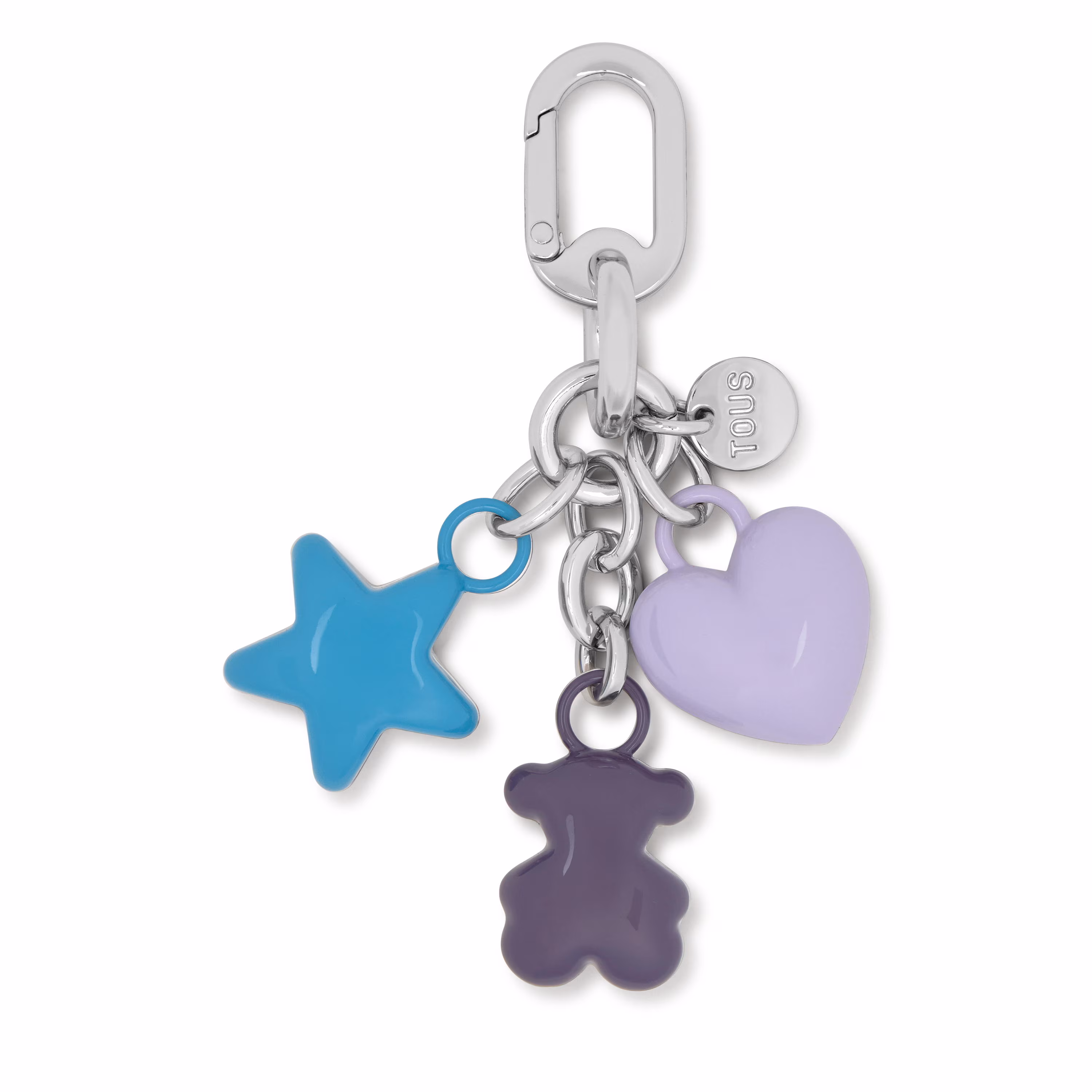 Llavero morado y plata Puffed Motifs