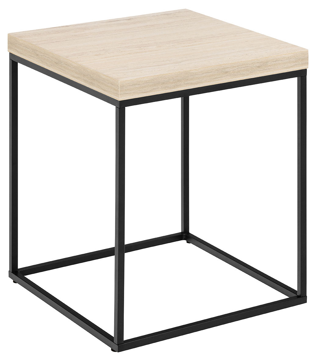 BRAM Salontafel Jolyn - 40 x 40cm - Beige Marmer Look