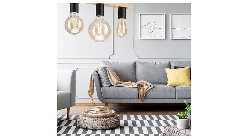 Lampa sufitowa Vito 3-punktowa drewniana beżowa