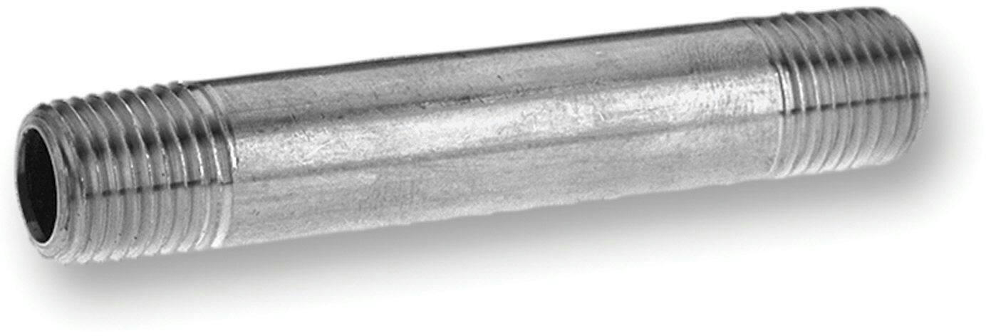 Aqua-Dynamic Galvanized Grey Steel Pipe Nipple, Male Pipe Thread, 1/2 x 6-in