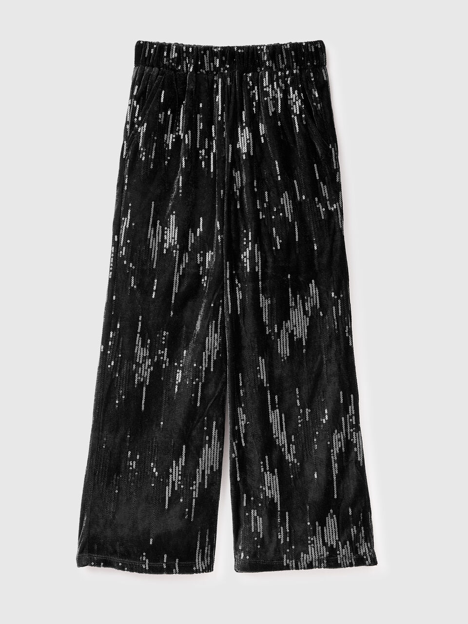 Velvet palazzo trousers with sequins