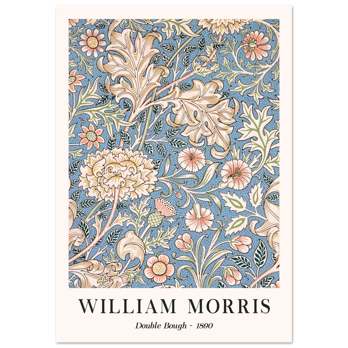 Artfulprints Poster William Morris - Double bough 1890  - 70x100 cm - Blauw