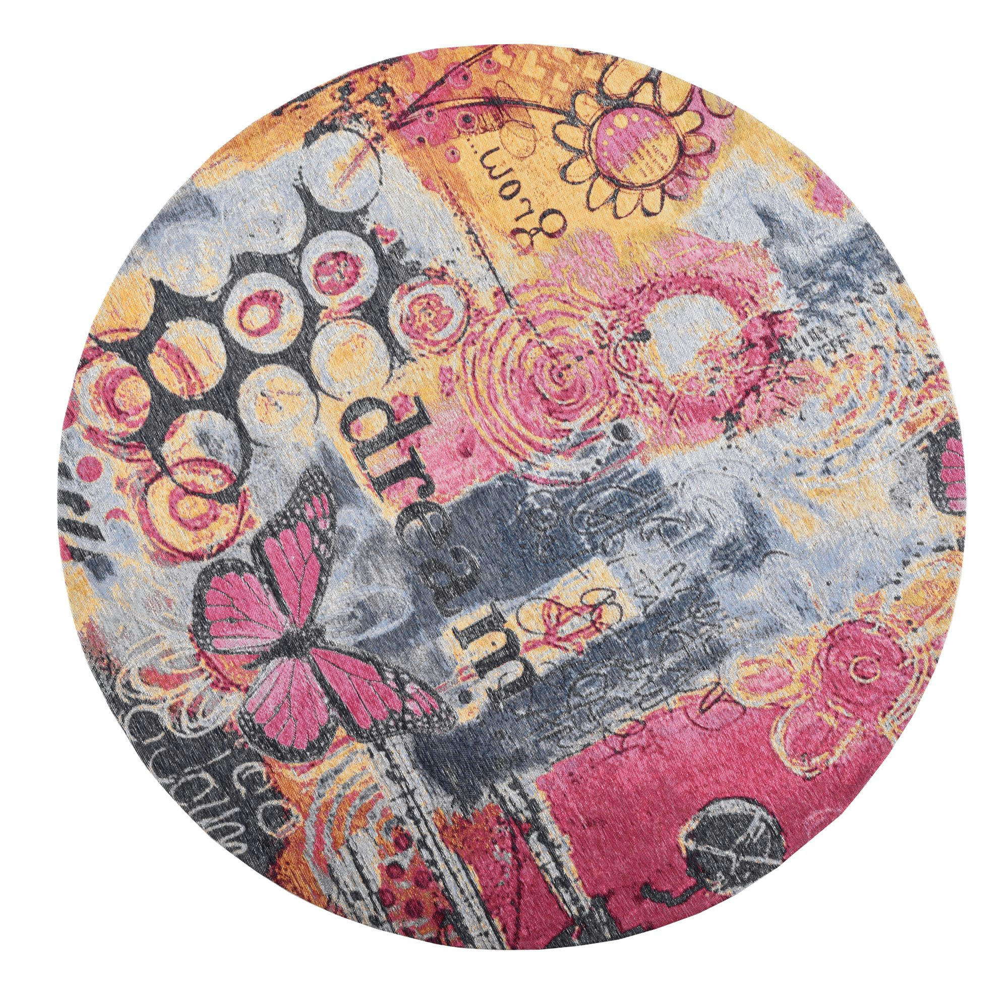 COSIMA - Tapis salon tissé plat - multicolore Diam 160 cm