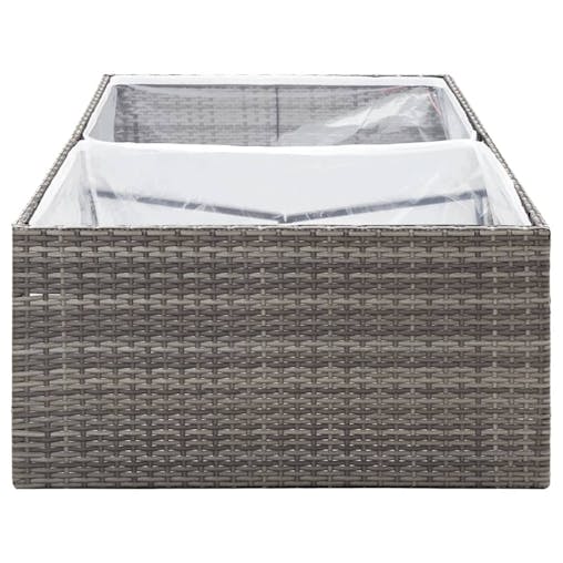 NNEVL Garden Planter Grey 157x80x40 cm Poly Rattan