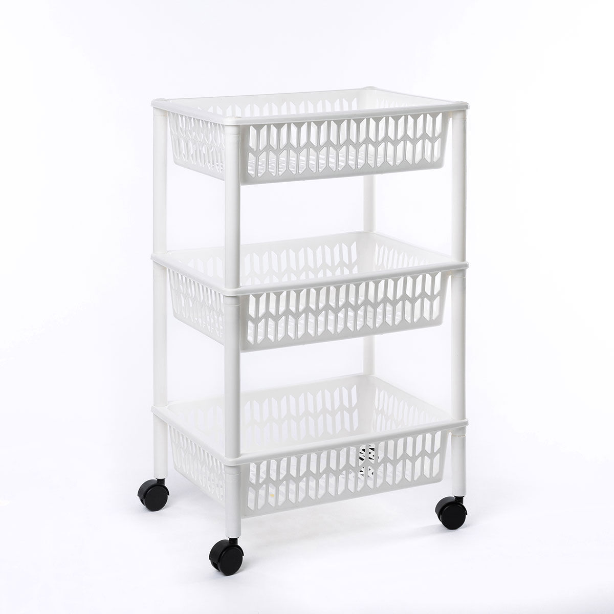 Carrinho de cozinha com 3 cestos branco