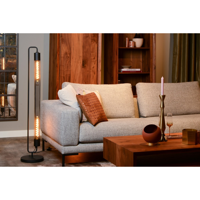 Lampadaire Calixt noir E27 2 x 10 W LUCIDE