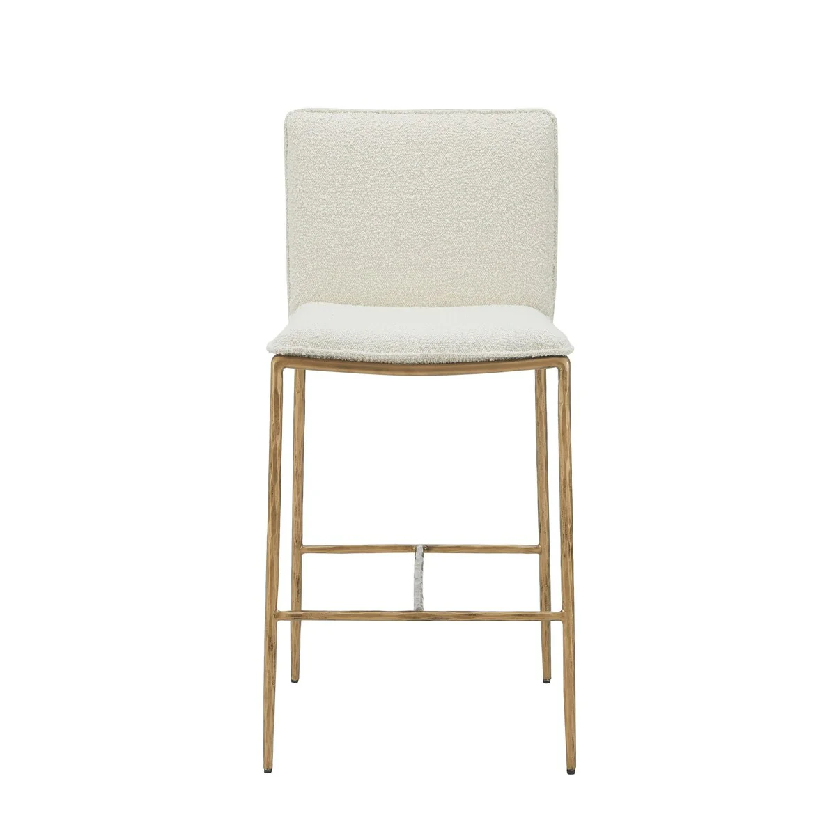 Modrest Atlanta Modern Off-White Fabric & Brass Counter Chair