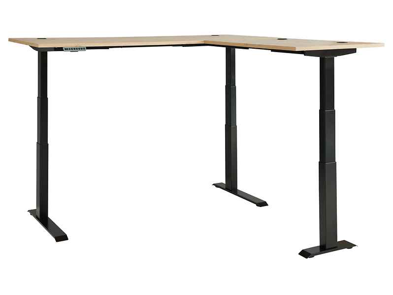 Biurko narożne Brego 185x177 cm z elektryczną regulacją dąb artisan