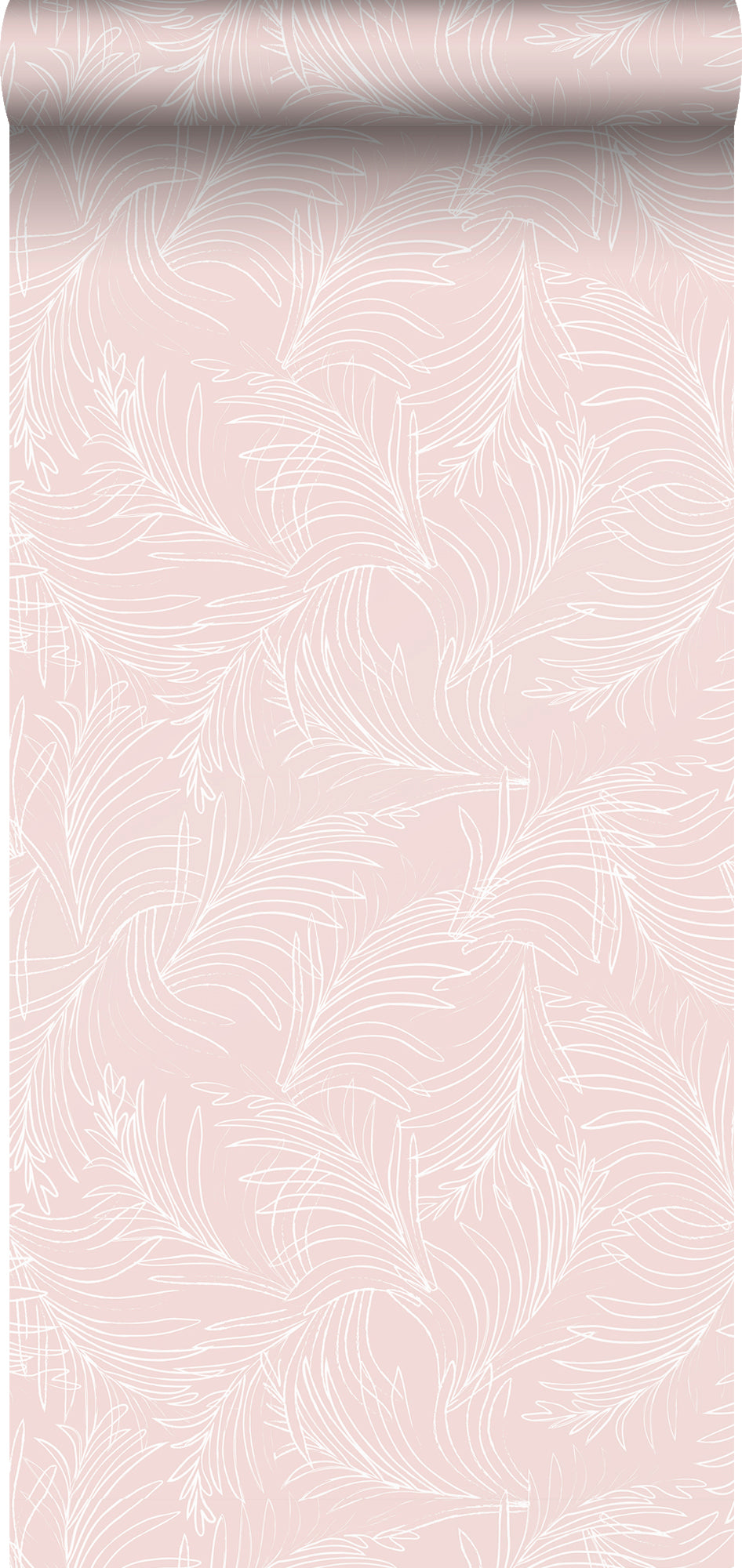 Sanders & Sanders behang veren roze en wit - 53 cm x 10 m - 640368