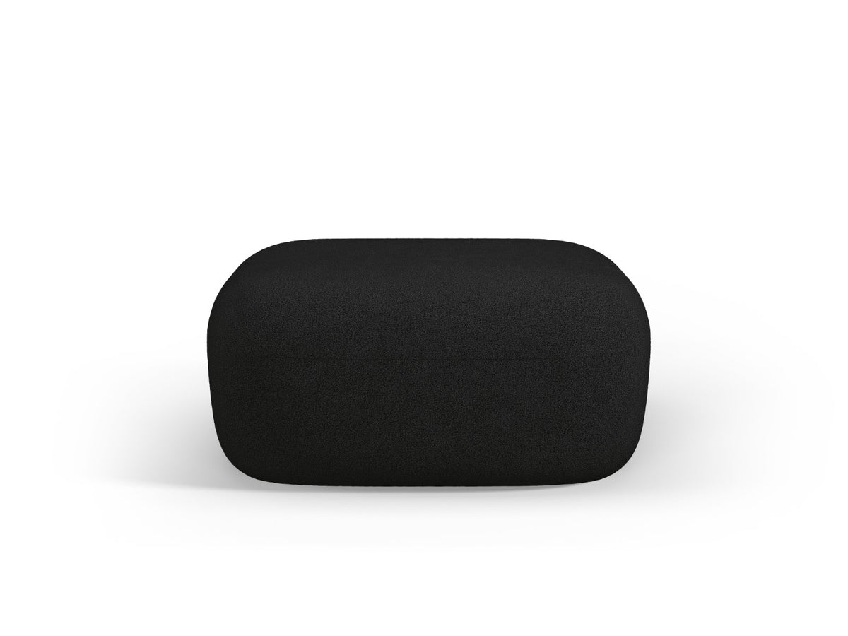 Micadoni Poef Jenny boucle, zwart - 88x90x40cm
