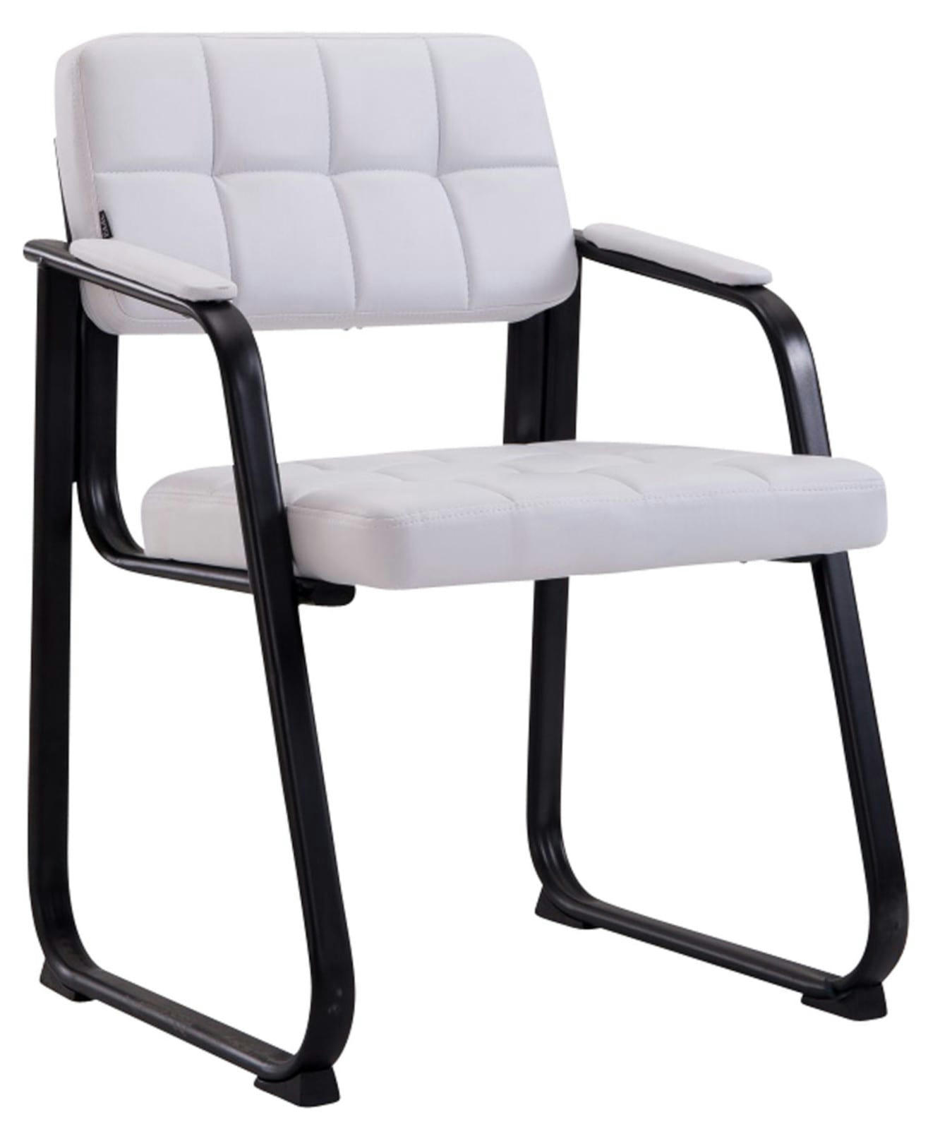 CANADA - Lot 2 chaises avec pieds en métal assise en similicuir Blanc