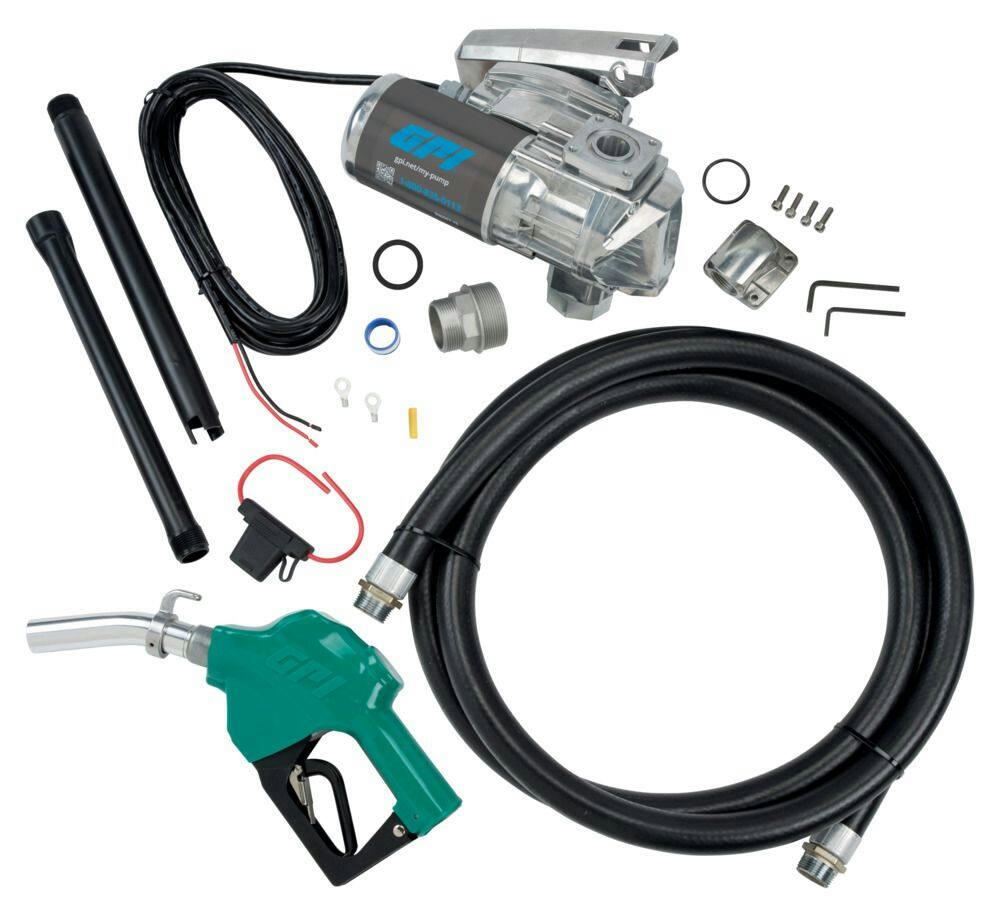 GPI G20 Fuel Transfer Pump Kit with 14-ft Hose & Auto Diesel Nozzle