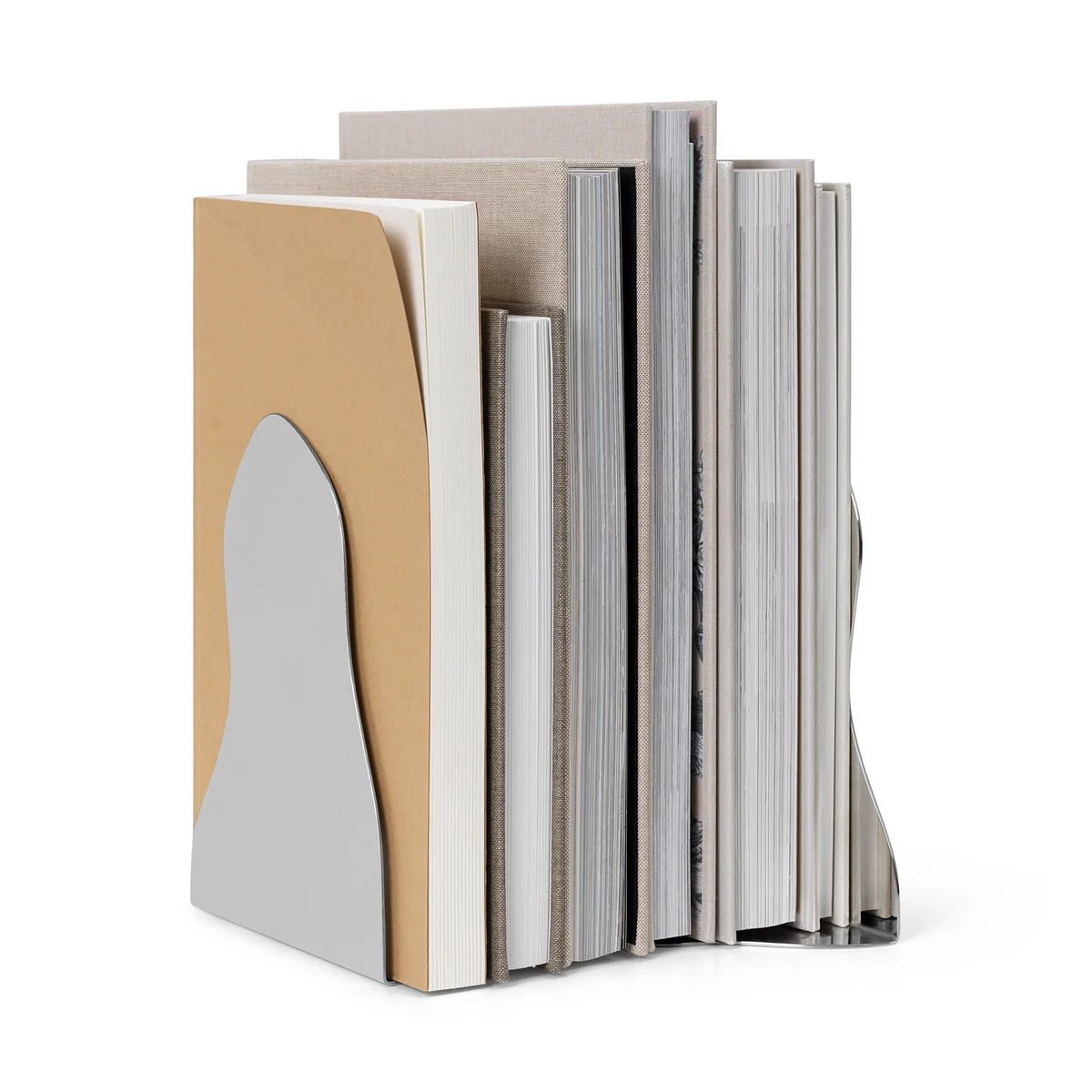 Ferm Living - Pond Buchstütze, silber (2er Set)