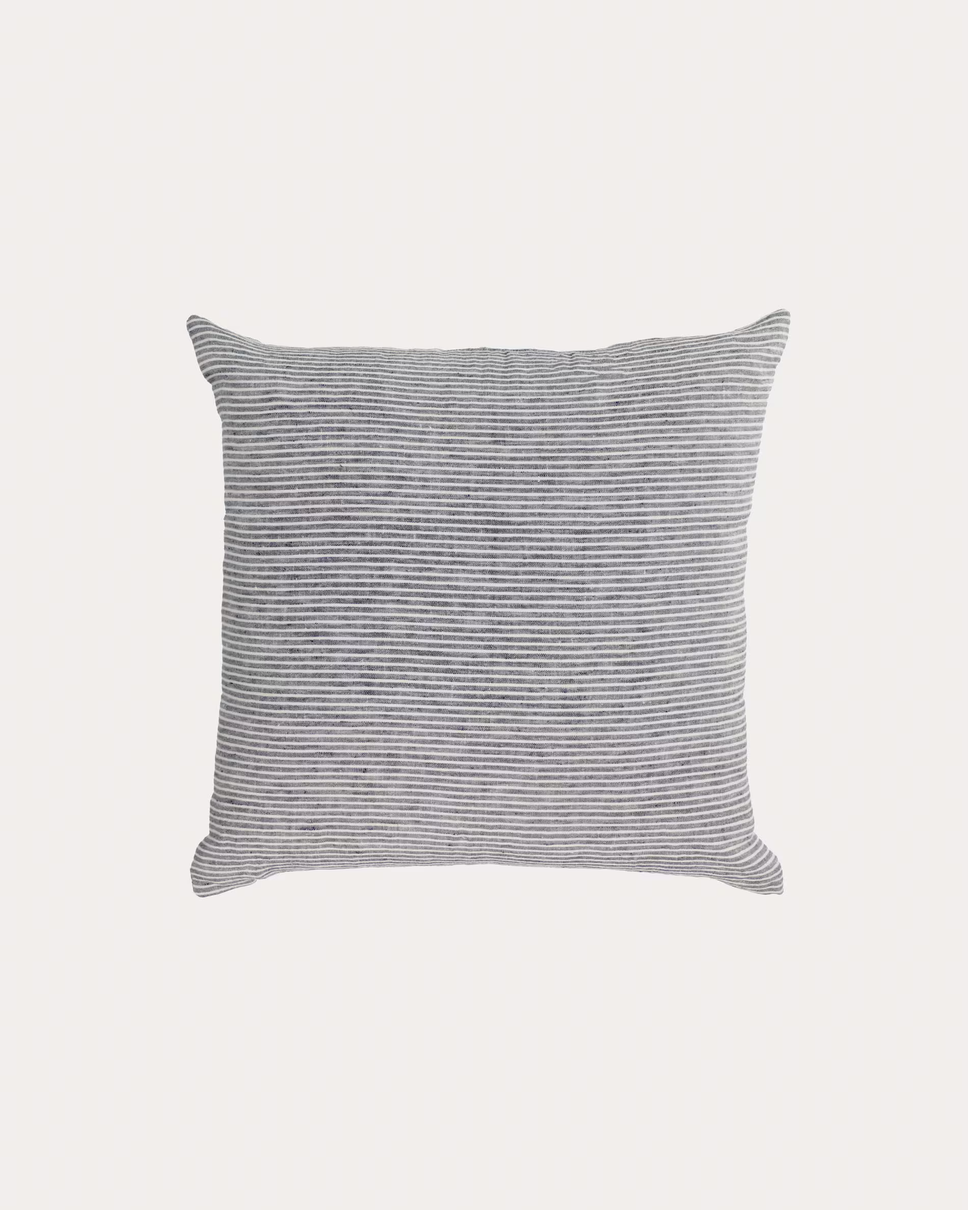 Funda cojín Marena 100% lino rayas negro y blanco 45 x 45 cm