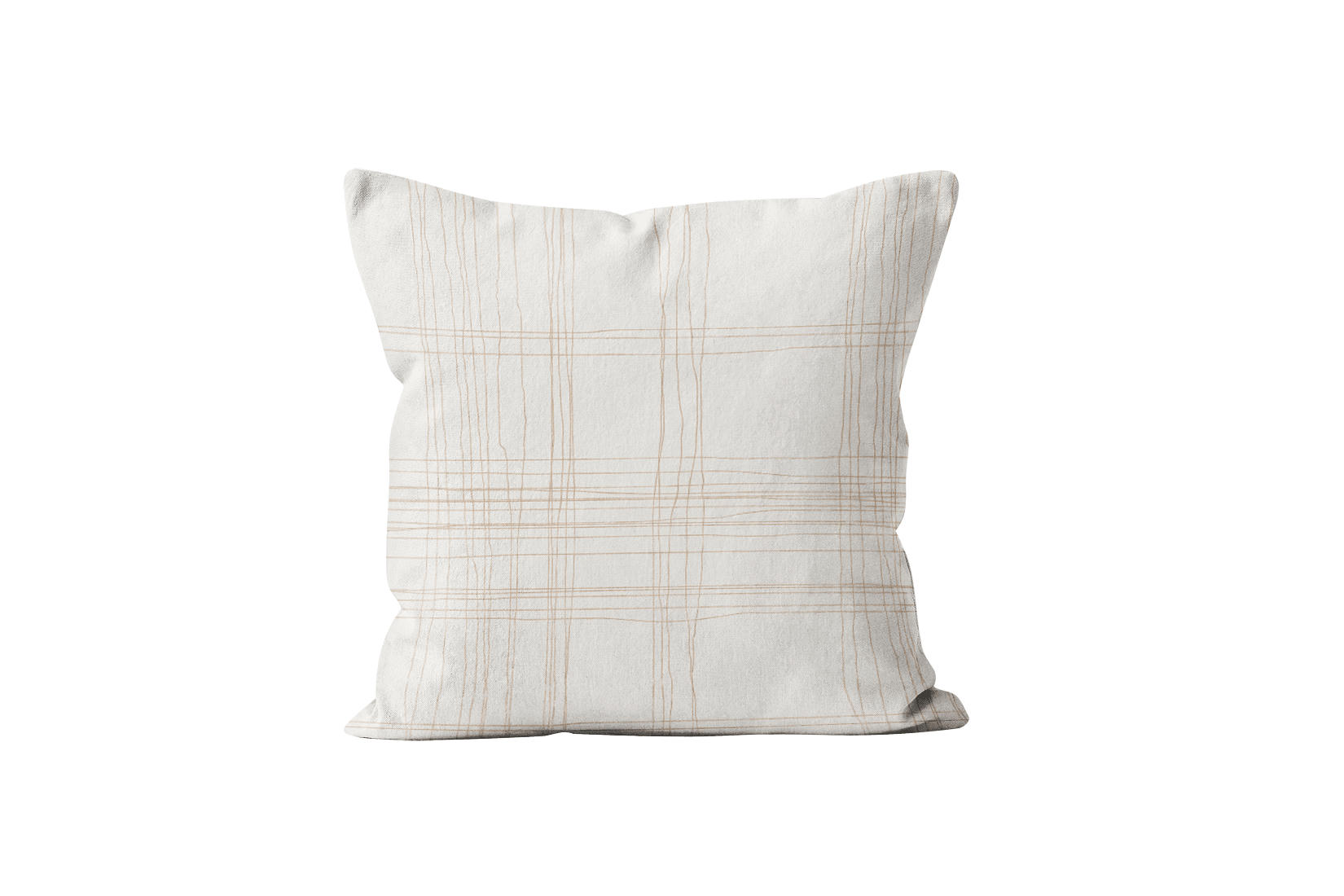- Coussin tartan velours Crème 60x60cm