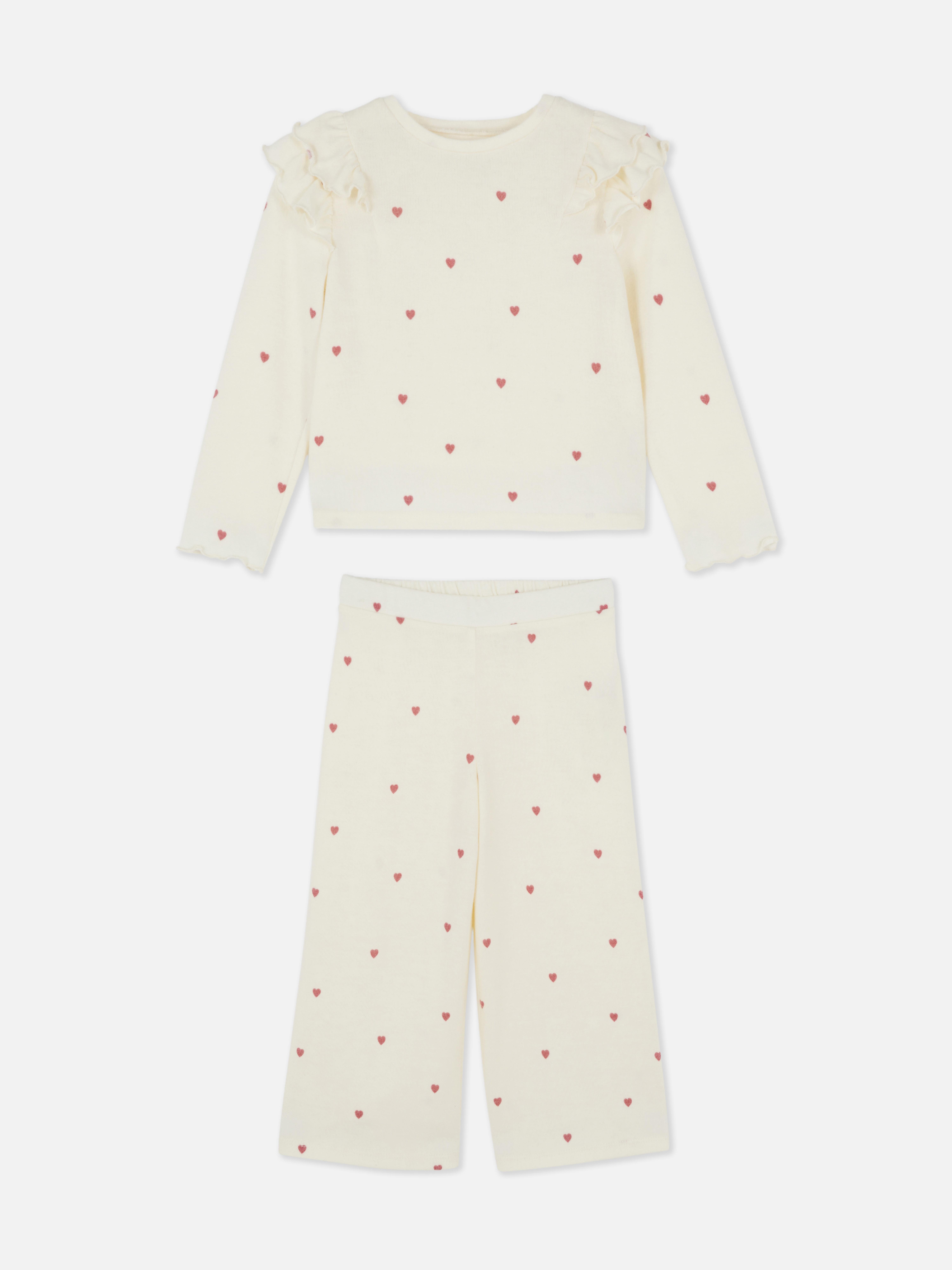 1.5-8yrs | Printed Ruffle Long Sleeve T-Shirt and Leggings Set