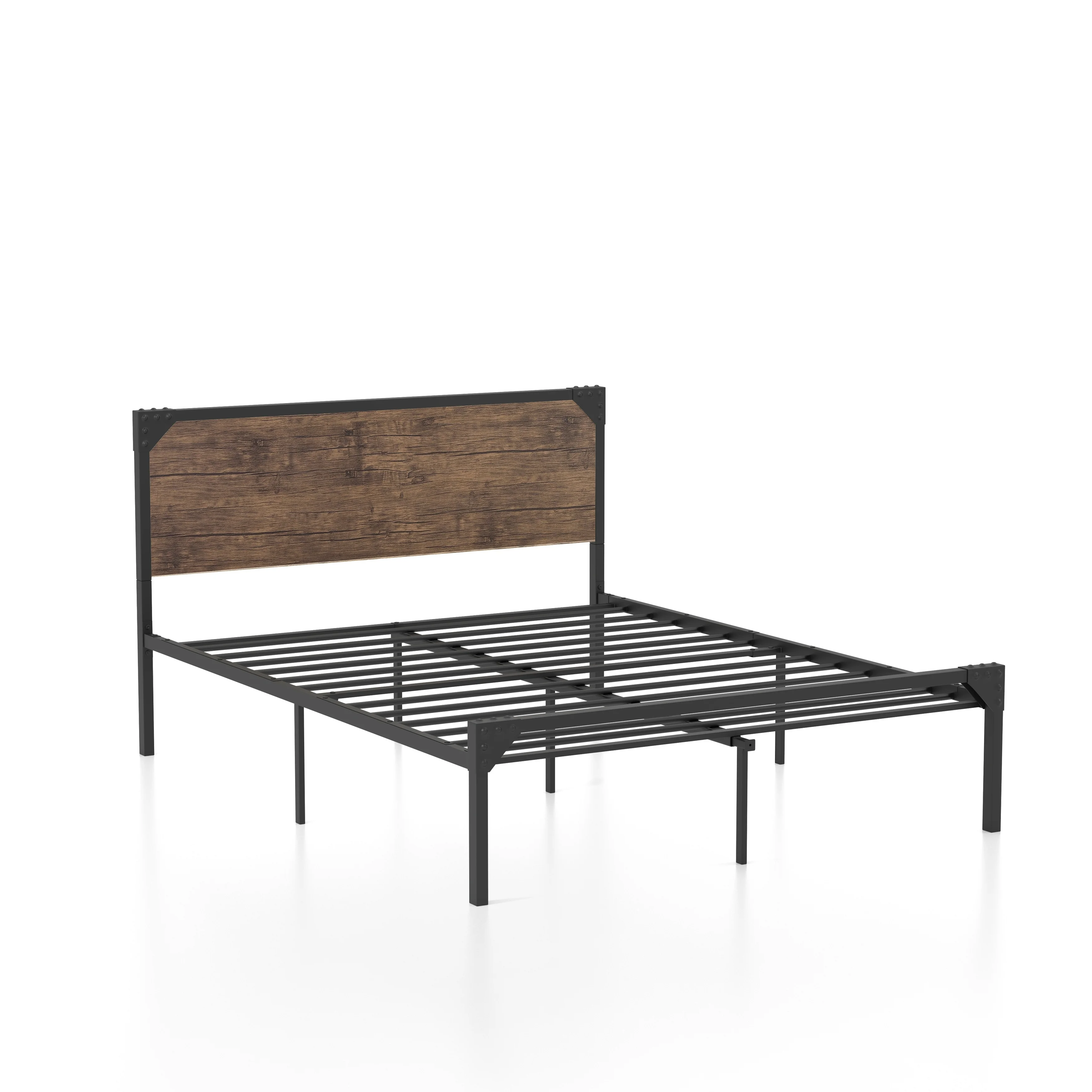 Furniture of America Aramana Industrial Two-tone Steel Platform Bed