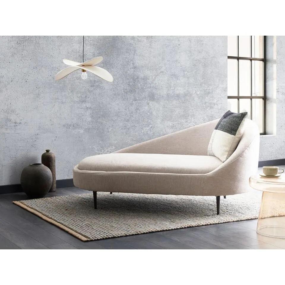 VALREAS - Chaise longue - Taupe - Rechtszijdig - Polyester