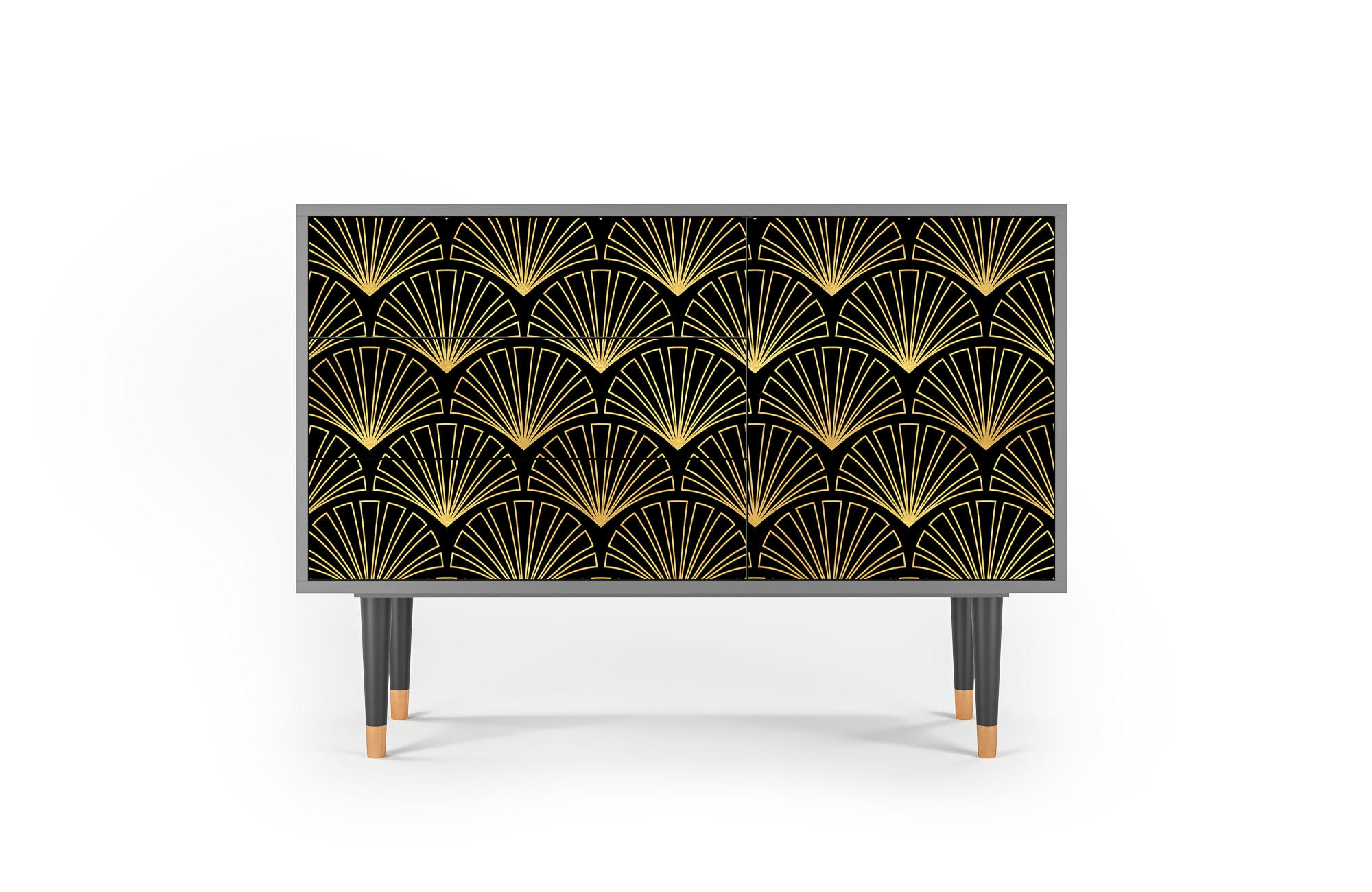 BIRD OF JUNO - Buffet  noir 3 tiroirs et 1 porte L 115 cm