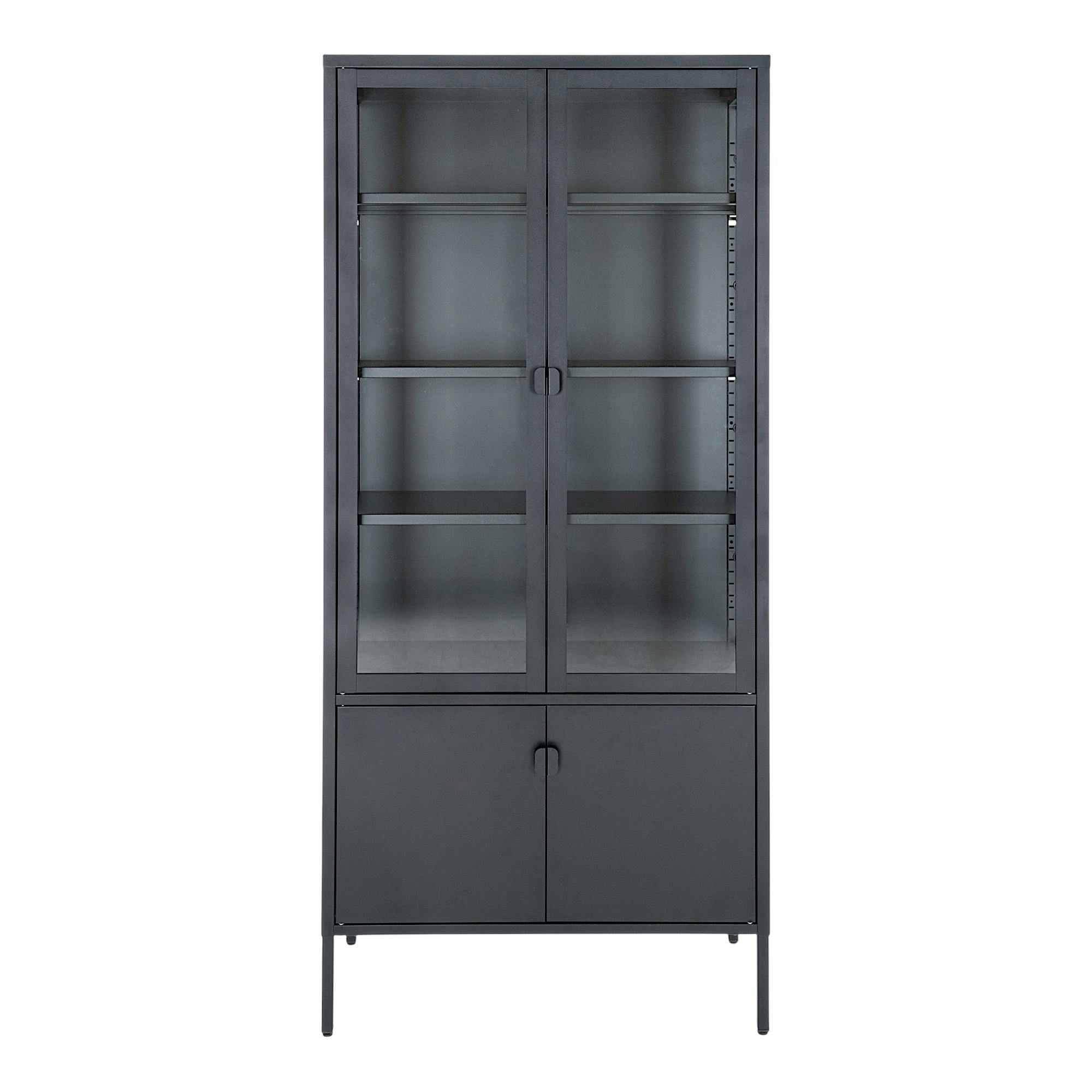 Vitrine métal verre 4 portes 180 cm ODENSE
