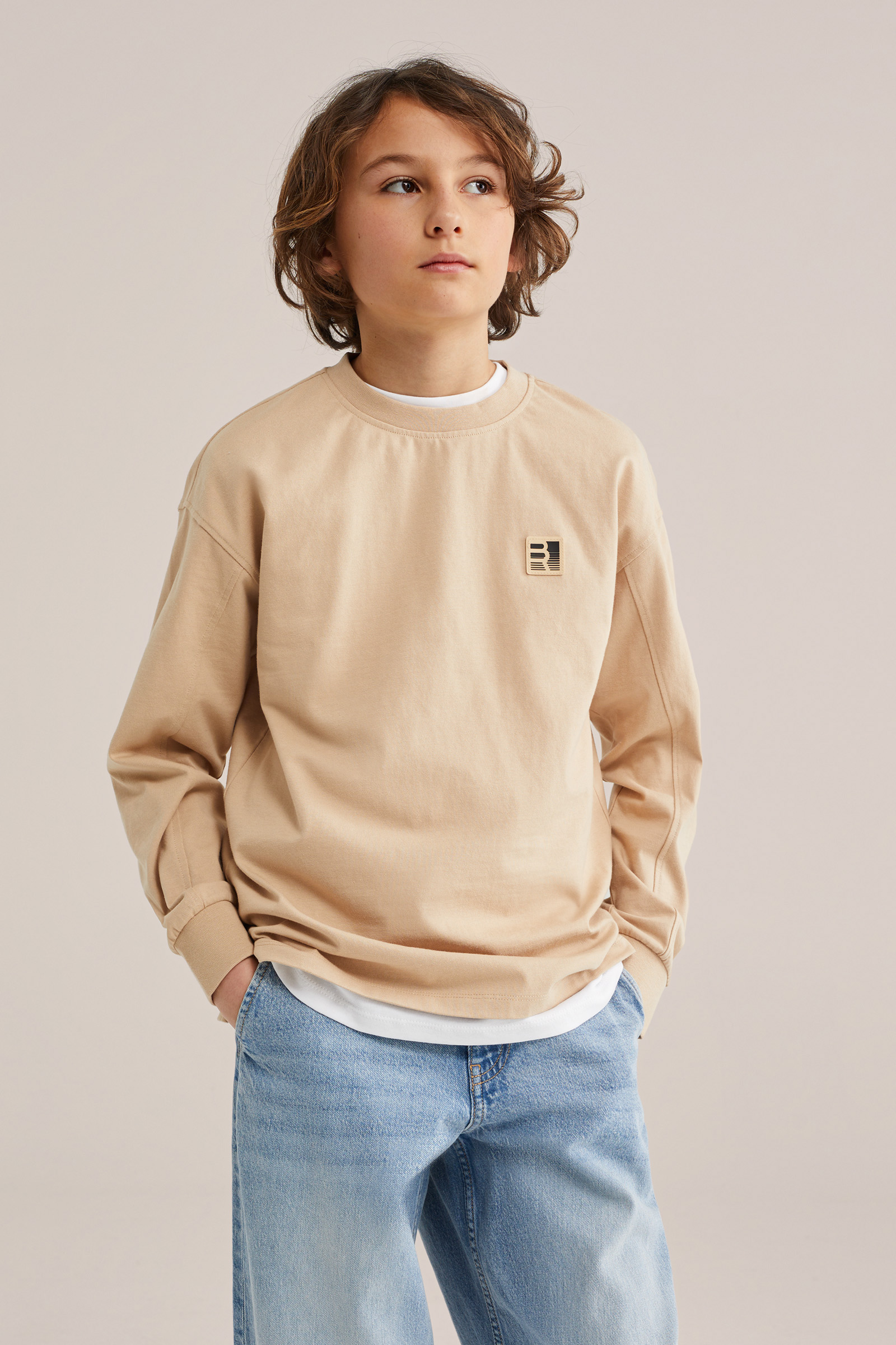 Jongens oversized T-shirt met patch