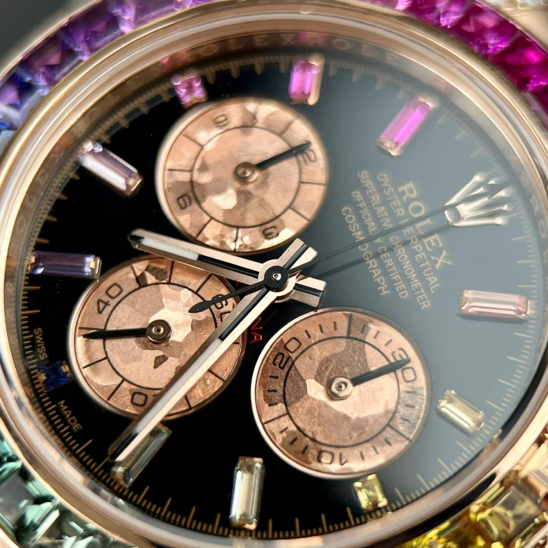 Rolex Daytona 116595RBOW Rainbow RG Plated Black Dial With Diamonds 40mm Oyster Super Clone