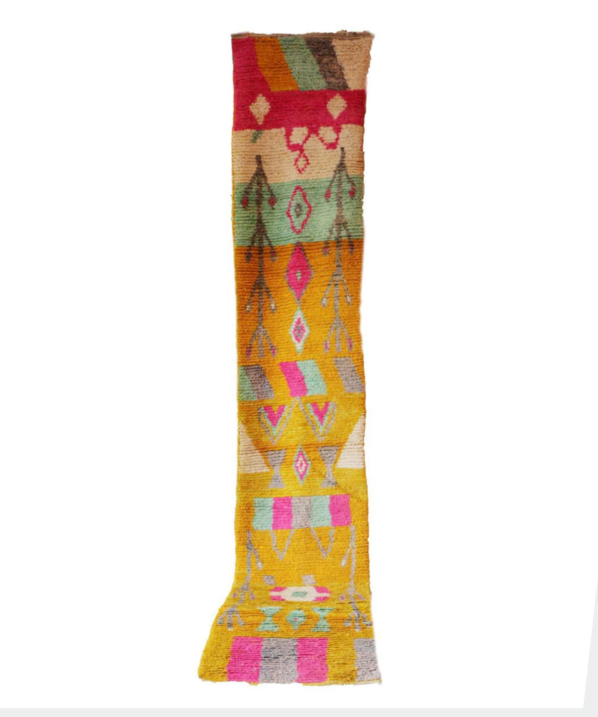 BERBERE - Tapis de couloir Berbere marocain pure laine 74x450