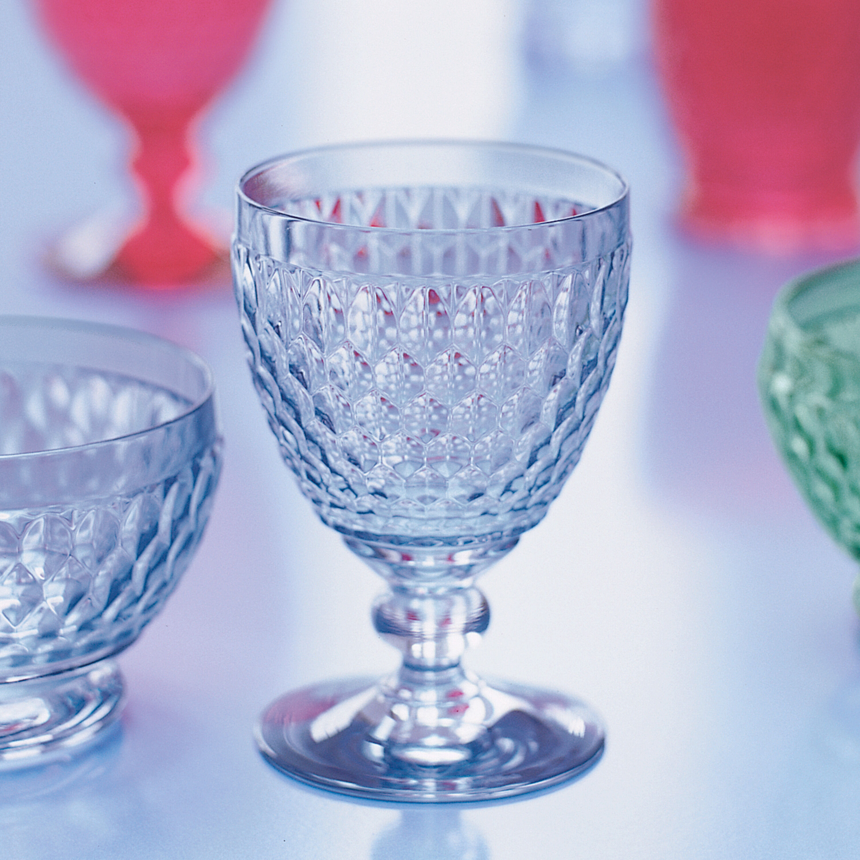 Boston Red wine glass - Blue, 6.8 oz, crystal glass