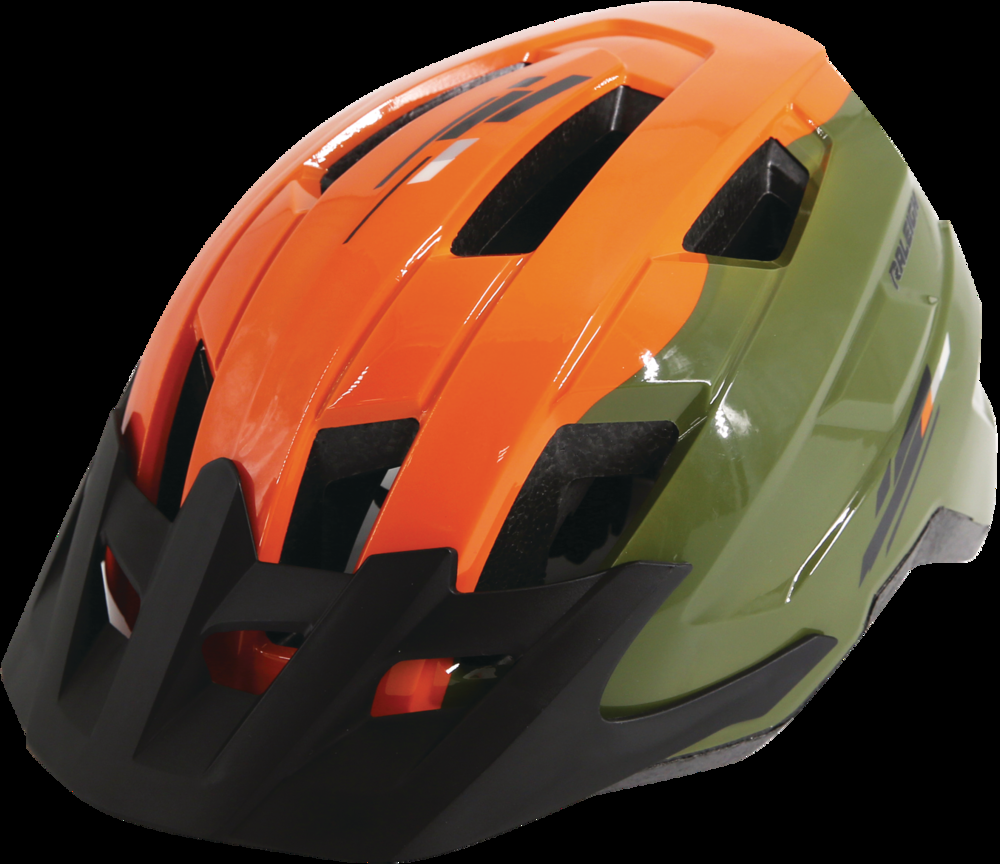 Raleigh Quest Adult Bike Helmet w/Adjustable Straps For Men, Orange/Green, Ages 18+