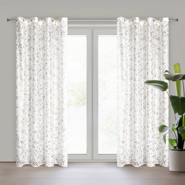 Zasłona gotowa TERRY 140X250 cm biały półzaciemniająca przelotki