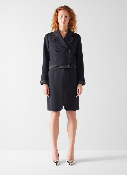 Eugine Navy Cropped Jacket