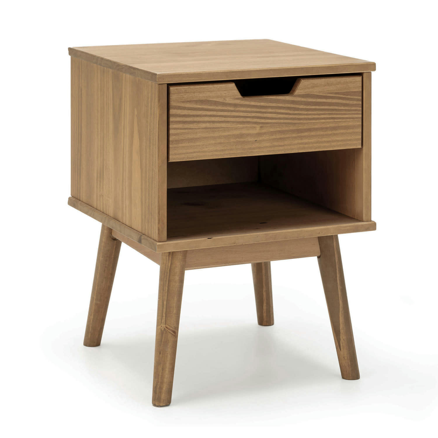 BALI - Table de chevet 1 tiroir, fabriqué en bois de pin massif