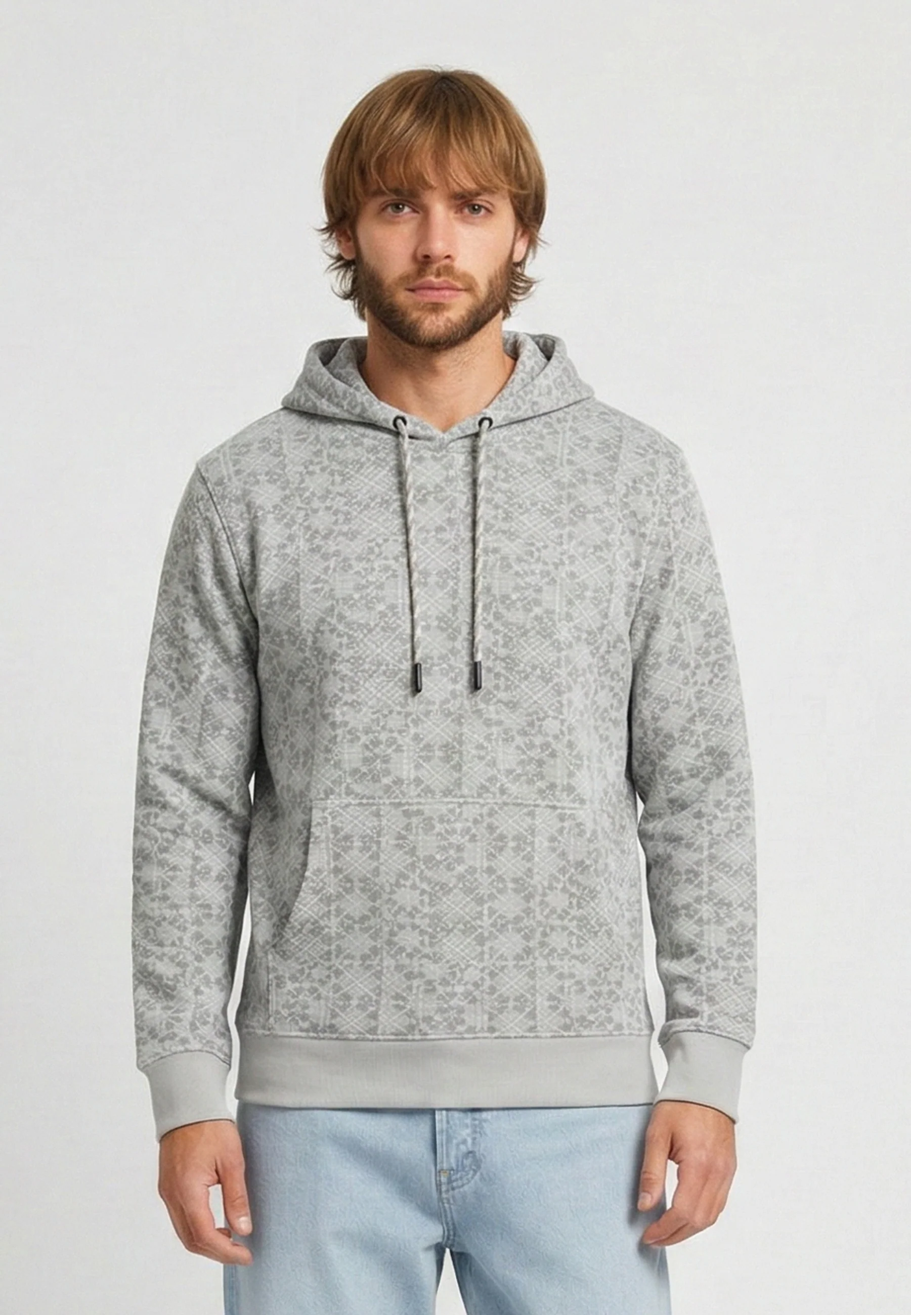 Sweat à capuche regular blanc cassé coton polyester NAMA