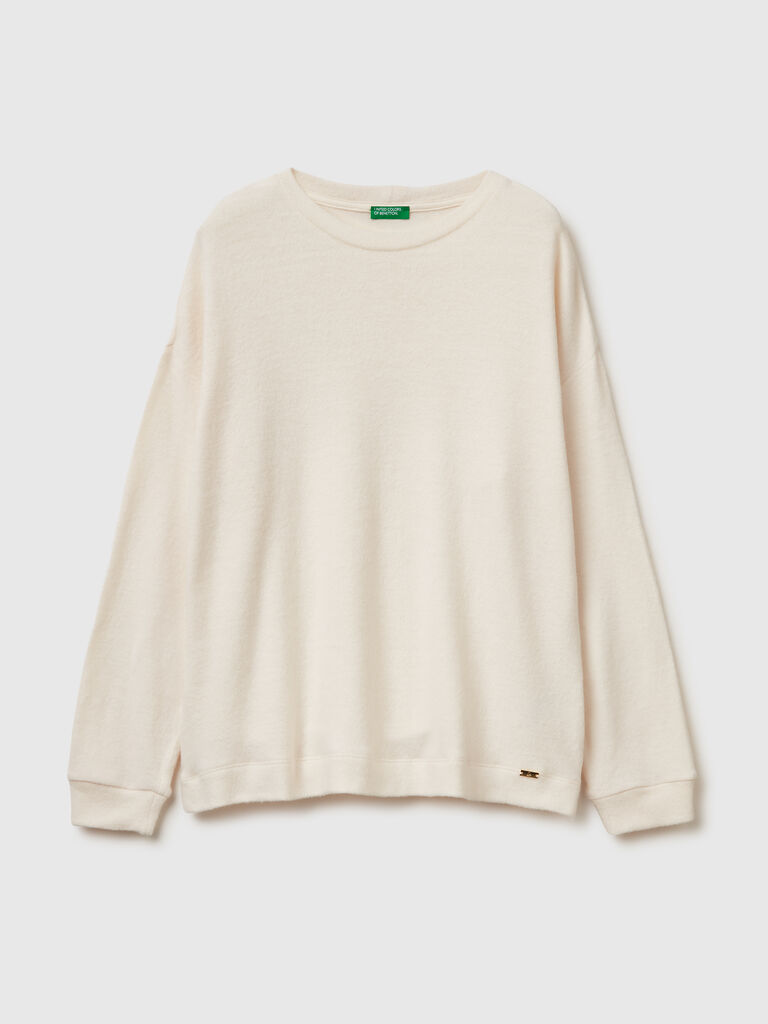 Warm stretch cotton sweater