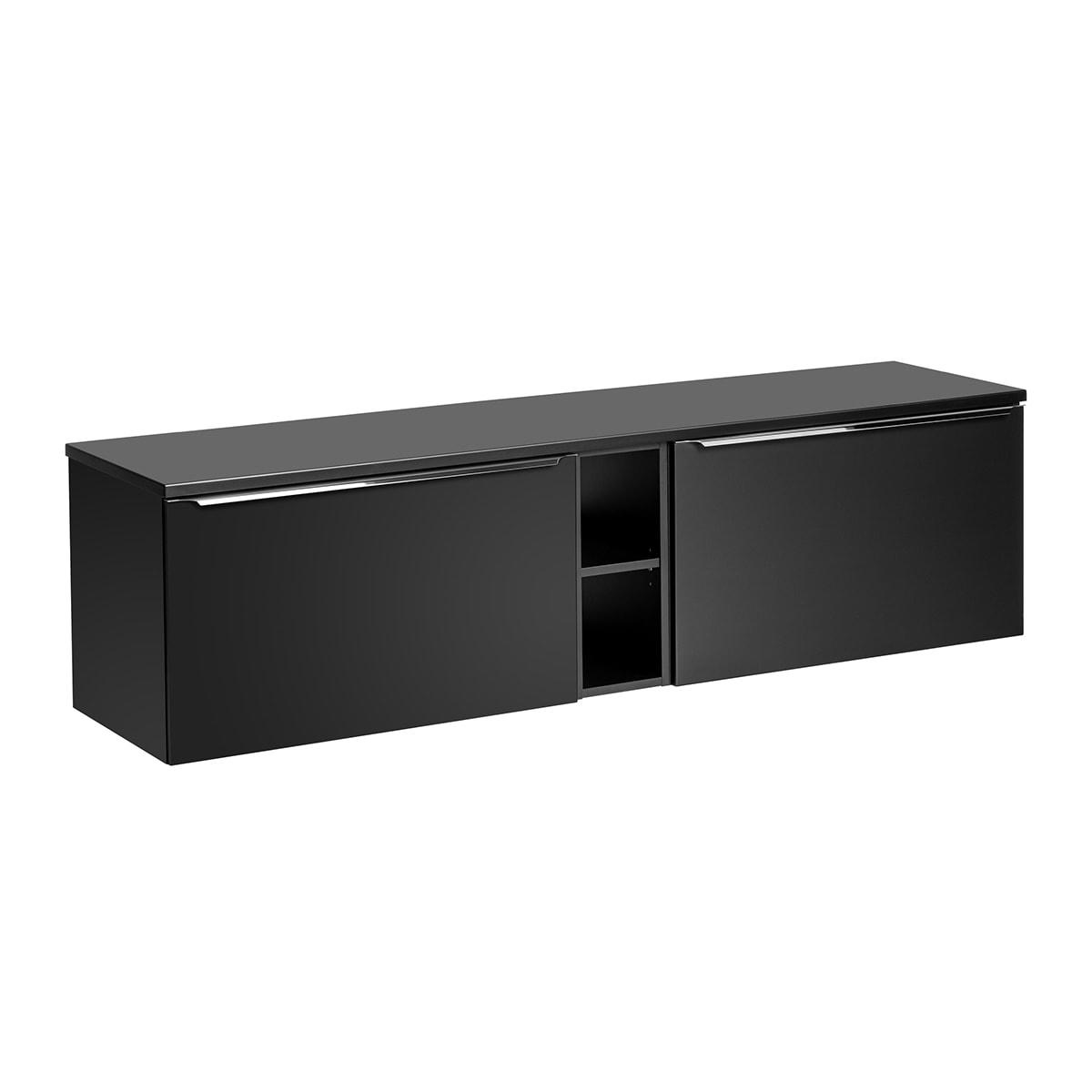 - Meuble sous-vasque 180cm 2 niches noir