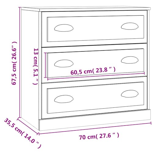 NNEVL Sideboards 2 pcs Sonoma Oak Engineered Wood