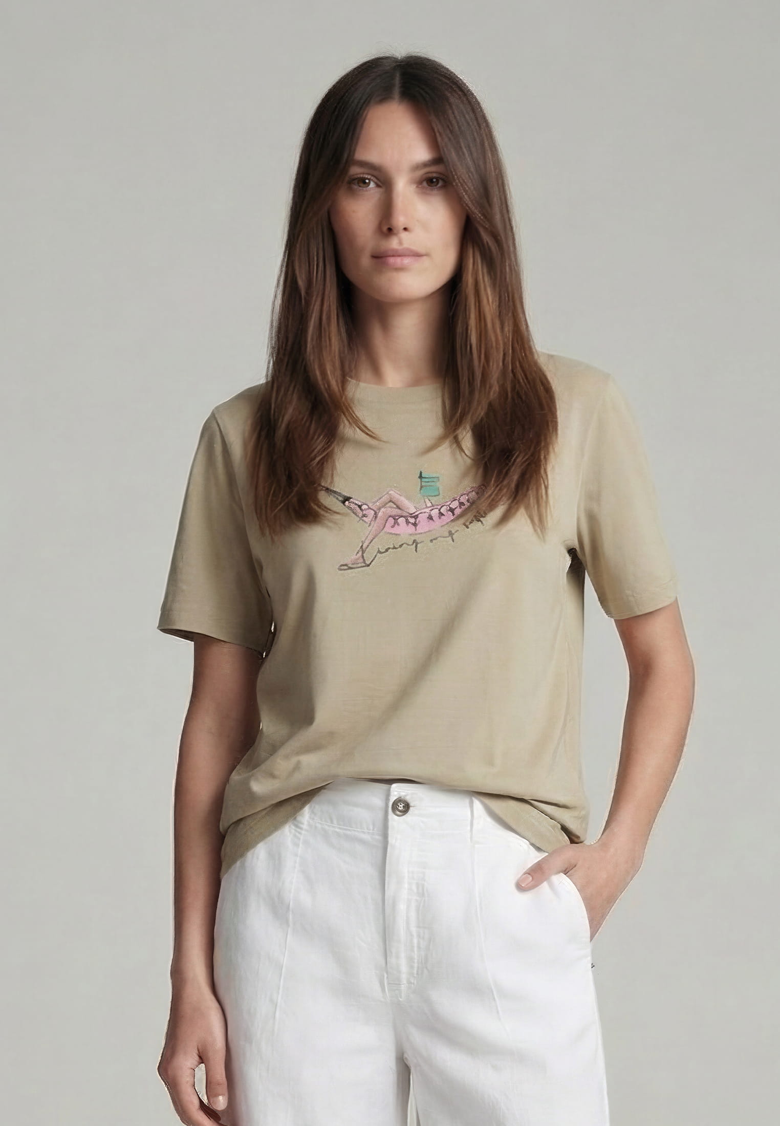 Shirt mit Print und Pailletten