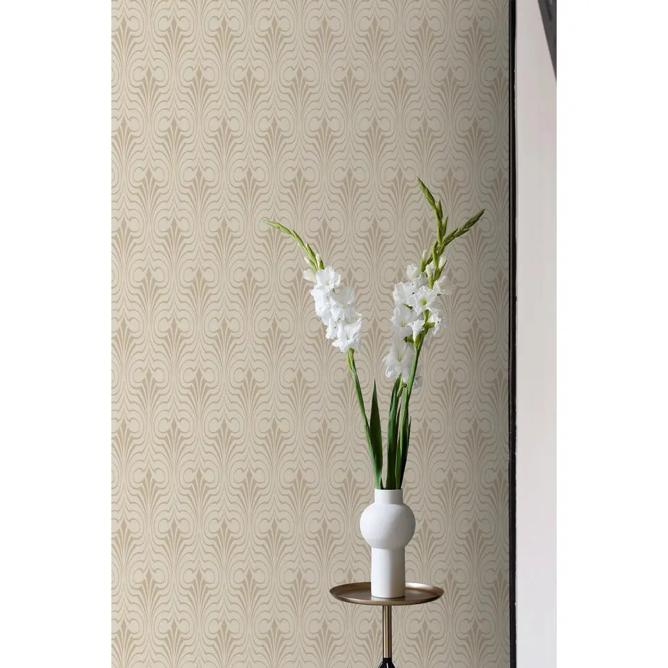 ESTAhome behang grafische vorm beige - 50 x 900 cm