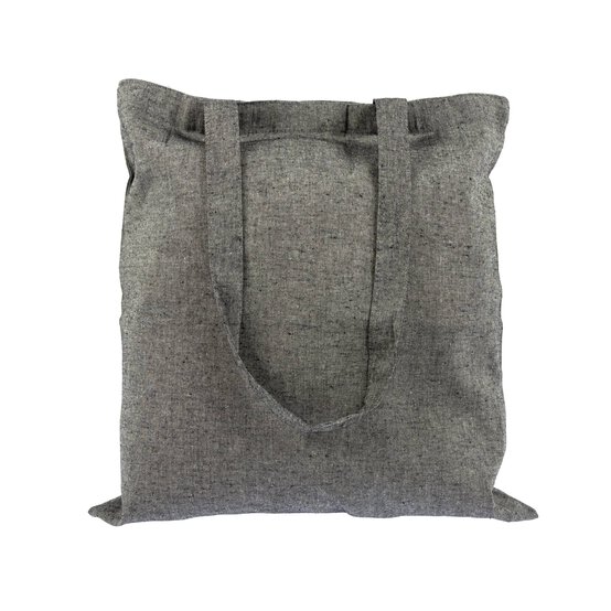 Grey Cotton Tote Shopping Bag 40cm x 38cm